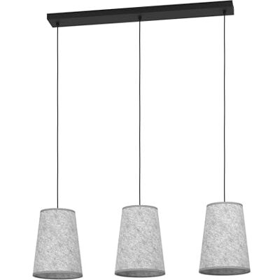 EGLO Alsager ljuskrona 3 lampor matbord ljuskrona grå och svart metall filt matsal ljuskrona E27 sockel diameter 91 cm EGLO Alsager ljuskrona 3 lampor matbord ljuskrona grå och svart metall filt matsal ljuskrona E27 sockel diameter 91 cm