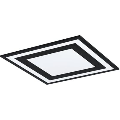 EGLO LED taklampa Savatarila, 1 glödlampa taklampa, vardagsrumslampa modern, kökslampa av aluminium och plast, halllampa tak i svart, vit, L x B 45 cm EGLO LED taklampa Savatarila, 1 glödlampa taklampa, vardagsrumslampa modern, kökslampa av aluminium och plast, halllampa tak i svart, vit, L x B 45 cm