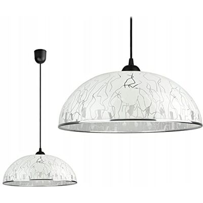 FKL DESIGN Home Deco FKL Hänglampa, kök, hängande lampa, kökshängande lampor och pendellampor, matsal, LED-lampa, modern ⌀ 37, grå, vit FKL DESIGN Home Deco FKL Hänglampa, kök, hängande lampa, kökshängande lampor och pendellampor, matsal, LED-lampa, modern ⌀ 37, grå, vit