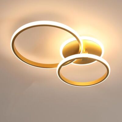 Comely LED taklampa guld, 42 W 4700LM modern aluminium taklampa, akryl LED taklampa för vardagsrum, sovrum, hall, kök, hall, kontor, 3 000K varmvitt ljus Comely LED taklampa guld, 42 W 4700LM modern aluminium taklampa, akryl LED taklampa för vardagsrum, sovrum, hall, kök, hall, kontor, 3 000K varmvitt ljus
