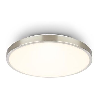 BRILONER LED-taklampa med dekorativ panel, varmt vitt ljus, 10 W, 1 200 lm, vardagsrum, sovrum, taklampa, 24 x 6 cm, matt nickel BRILONER LED-taklampa med dekorativ panel, varmt vitt ljus, 10 W, 1 200 lm, vardagsrum, sovrum, taklampa, 24 x 6 cm, matt nickel
