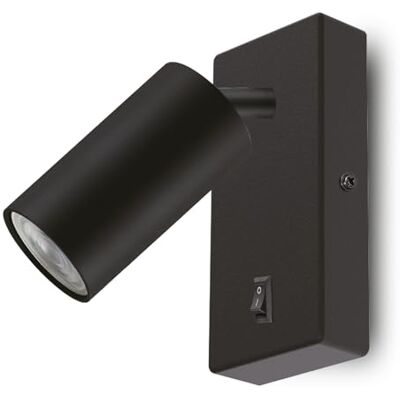 Maclean vägglampa/väggbelysning, spot, rund, GU10, med strömbrytare, 55x100mm, svart färg, MCE369 B Maclean vägglampa/väggbelysning, spot, rund, GU10, med strömbrytare, 55x100mm, svart färg, MCE369 B