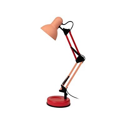 FISURA Gammal ledad skrivbordslampa "Ralph". Flexokompatibel med E27 glödlampa. Skrivbordslampa i metall. 14 cm x 14 cm x 57 cm (Roze en rood) FISURA Gammal ledad skrivbordslampa "Ralph". Flexokompatibel med E27 glödlampa. Skrivbordslampa i metall. 14 cm x 14 cm x 57 cm (Roze en rood)