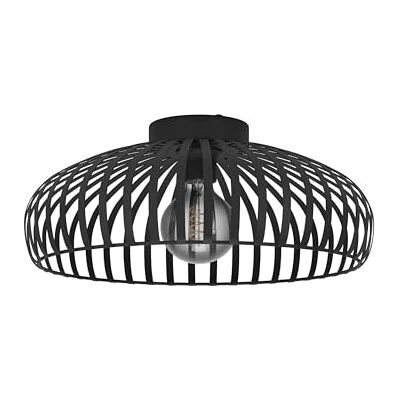 EGLO Taklampa Mogano 3, taklampa, monokrom design, taklampa för vardagsrum och hall, svart metall, uttag E27, Ø 43 cm EGLO Taklampa Mogano 3, taklampa, monokrom design, taklampa för vardagsrum och hall, svart metall, uttag E27, Ø 43 cm