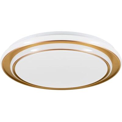 EGLO LED taklampa Moschetta, rund med fjärrkontroll, hallampa, sovrumslampa i metall guld och vit plast, varm- och kallvit, Ø 49 cm EGLO LED taklampa Moschetta, rund med fjärrkontroll, hallampa, sovrumslampa i metall guld och vit plast, varm- och kallvit, Ø 49 cm