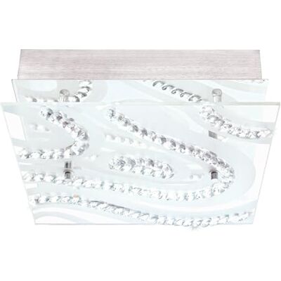 EGLO taklampa, metall, integrerad, transparent EGLO taklampa, metall, integrerad, transparent