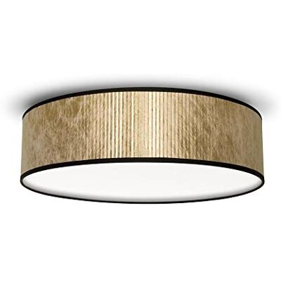 Sotto Luce Mako Glamorös taklampa med 3 lampor guldtyg vit bas 3 x E27 Ø 40 cm Sotto Luce Mako Glamorös taklampa med 3 lampor guldtyg vit bas 3 x E27 Ø 40 cm