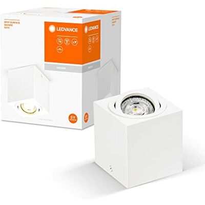 LEDVANCE Spot Surface Square takmonterad spot, vit, med GU10-sockel, kan förses med normal eller smart lampa, flexibel strålvinkel, IP20-skydd, högkvalitativt hölje LEDVANCE Spot Surface Square takmonterad spot, vit, med GU10-sockel, kan förses med normal eller smart lampa, flexibel strålvinkel, IP20-skydd, högkvalitativt hölje
