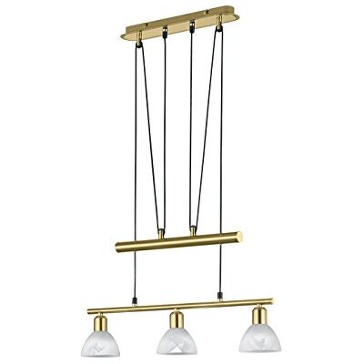 Trio Leuchten LED-JoJo-pendellampa "Levisto" i mässing matt, glas alabasterfarbig vit 371010308 Trio Leuchten LED-JoJo-pendellampa "Levisto" i mässing matt, glas alabasterfarbig vit 371010308