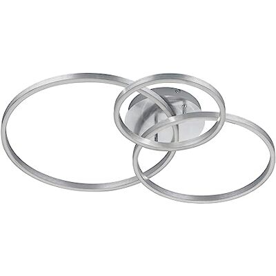 Trio Leuchten LED-taklampa Winona 670810607, metall nickel matt, inkl. 56 watt LED, fjärrkontroll, dimmer, färgförändring, nattlampa Trio Leuchten LED-taklampa Winona 670810607, metall nickel matt, inkl. 56 watt LED, fjärrkontroll, dimmer, färgförändring, nattlampa