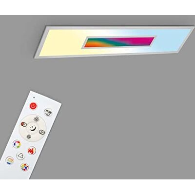 TELEFUNKEN – LED-panel RGB, LED-taklampa CCT, taklampa RGB centerlight, regnbågseffekt, fjärrkontroll, dimbar, silverfärgad, 1 000 x 250 x 65 mm, 319904TF TELEFUNKEN – LED-panel RGB, LED-taklampa CCT, taklampa RGB centerlight, regnbågseffekt, fjärrkontroll, dimbar, silverfärgad, 1 000 x 250 x 65 mm, 319904TF