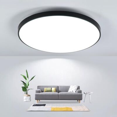 Comely Lampada da Sofit LED Rondelle, IP44 Waterproof, 24W 6500K White Freddo, Black, CRI 80, LED Ceiling Light Piatta Per Bagno, Stove Balcony, Camera da letto, 27 x 4 cm Comely Lampada da Sofit LED Rondelle, IP44 Waterproof, 24W 6500K White Freddo, Black, CRI 80, LED Ceiling Light Piatta Per Bagno, Stove Balcony, Camera da letto, 27 x 4 cm