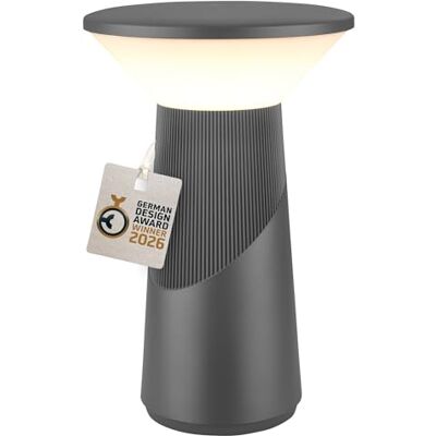 BRILONER – Pilia LED-bord trådlös IP44 med touch, dimbar, varmt vitt ljus, bord batteri, sänglampa, lä, LED-lampa, tysk design Award Winner 2026, 15 x 24 cm, antracit BRILONER – Pilia LED-bord trådlös IP44 med touch, dimbar, varmt vitt ljus, bord batteri, sänglampa, lä, LED-lampa, tysk design Award Winner 2026, 15 x 24 cm, antracit