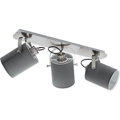 EGLO VILLABATE Grey 3 Spotlight Design 98141, stål, satin nickel/tyg, 30 W EGLO VILLABATE Grey 3 Spotlight Design 98141, stål, satin nickel/tyg, 30 W