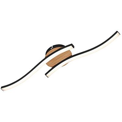 BRILONER Leuchten LED-taklampa, taklampa, 2-flammor, 12 watt, 960 lumen, 3 000 Kelvin, trä-svart, 555 x 120 x 72 mm (L x B x H) BRILONER Leuchten LED-taklampa, taklampa, 2-flammor, 12 watt, 960 lumen, 3 000 Kelvin, trä-svart, 555 x 120 x 72 mm (L x B x H)