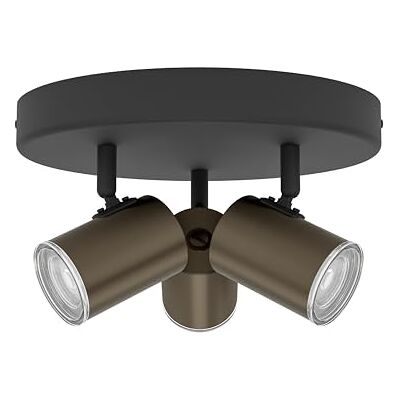 EGLO taklampa Consuma 1, rund 3-flammig spot, badrumslampa i metall svart och brons, GU10 sockel, IP44 EGLO taklampa Consuma 1, rund 3-flammig spot, badrumslampa i metall svart och brons, GU10 sockel, IP44