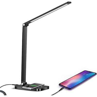 KEPEAK LED-skrivbord, dimbara skrivbordslampor, 5 färglägen, 10 ljusstyrkenivåer, sänglampa med USB-port och timerfunktion, touch-kontroll, energisparande KEPEAK LED-skrivbord, dimbara skrivbordslampor, 5 färglägen, 10 ljusstyrkenivåer, sänglampa med USB-port och timerfunktion, touch-kontroll, energisparande