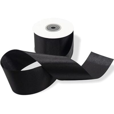 Decoraparty 50 mm Rollband i dubbel satin Svart 25 meter spole 5 cm tjockt band för bröllop Dop jul Nyår Present Bröllop Decoraparty 50 mm Rollband i dubbel satin Svart 25 meter spole 5 cm tjockt band för bröllop Dop jul Nyår Present Bröllop