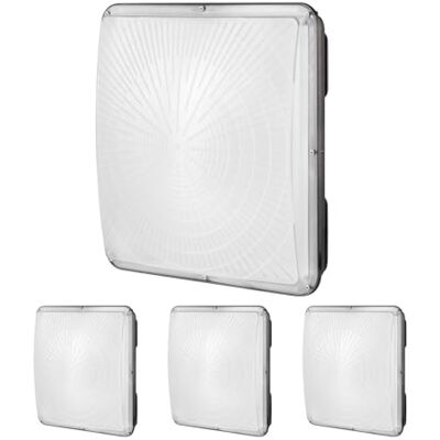 VEVOR LED-verkstadslampor, set om 4, garagelampa 150 W, 1 6 5000 lm, 5 000 K, 31,5 x 31,5 cm, ytmontering, IP65 takbelysning för bensinstation, lager, industrifabrik, butik VEVOR LED-verkstadslampor, set om 4, garagelampa 150 W, 1 6 5000 lm, 5 000 K, 31,5 x 31,5 cm, ytmontering, IP65 takbelysning för bensinstation, lager, industrifabrik, butik