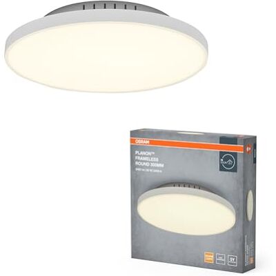 OSRAM Planon Frameless rund lampa i vitt med avancerad LED teknik, 19 W, rund form (300 mm diameter), varmvit färgtemperatur vid 3000 K, aluminiumhölje, frostad PMMA diffusor OSRAM Planon Frameless rund lampa i vitt med avancerad LED teknik, 19 W, rund form (300 mm diameter), varmvit färgtemperatur vid 3000 K, aluminiumhölje, frostad PMMA diffusor