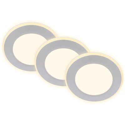 BRILONER Uppsättning av 3 infällda LED-spotlights 230 V med nattljusfunktion, ytor och ringar individuellt omkopplingsbara, minnesfunktion, LED-spotlight, platt, takspotlight, infällda spotlights, BRILONER Uppsättning av 3 infällda LED-spotlights 230 V med nattljusfunktion, ytor och ringar individuellt omkopplingsbara, minnesfunktion, LED-spotlight, platt, takspotlight, infällda spotlights,