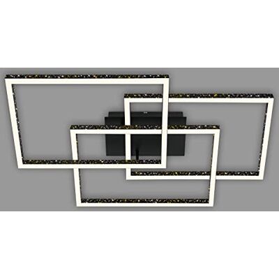 BRILONER LED taklampa med glittereffekt, LED taklampa dimbar, svängbart varmvitt ljus, LED Frame, svart BRILONER LED taklampa med glittereffekt, LED taklampa dimbar, svängbart varmvitt ljus, LED Frame, svart