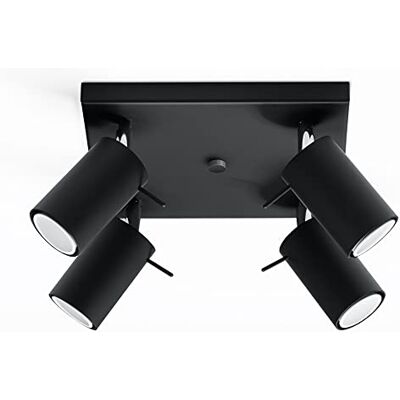 MiaLux Plafon PLAZA 4 Czarny MiaLux Plafon PLAZA 4 Czarny