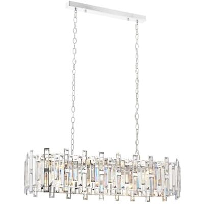Opviq Elegant kromad ljuskrona, 105 cm höjd, 90 cm bred, 30 cm djup Metallkropp med kristallkeps 13 x E14 max 40 W Modern glam design för hotell och hem Opviq Elegant kromad ljuskrona, 105 cm höjd, 90 cm bred, 30 cm djup Metallkropp med kristallkeps 13 x E14 max 40 W Modern glam design för hotell och hem