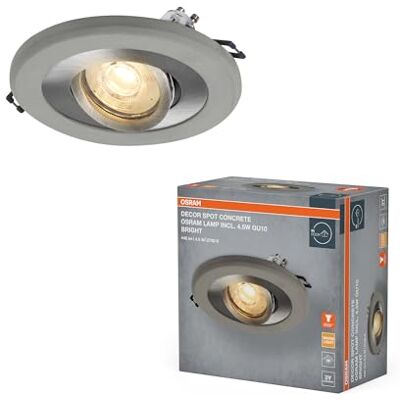 OSRAM LED-spotlight i betong GU10, ljusstark 4,5 W, satinerad nickel, betongolv, aluminium, unik materialkombination OSRAM LED-spotlight i betong GU10, ljusstark 4,5 W, satinerad nickel, betongolv, aluminium, unik materialkombination