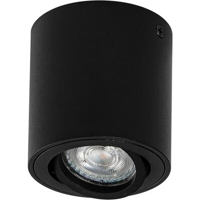 OSRAM Spot Surface Rund takmonterad spot, svart, med GU10-sockel, kan förses med normal eller smart lampa, flexibel strålvinkel, IP20-skydd, högkvalitativt hölje OSRAM Spot Surface Rund takmonterad spot, svart, med GU10-sockel, kan förses med normal eller smart lampa, flexibel strålvinkel, IP20-skydd, högkvalitativt hölje