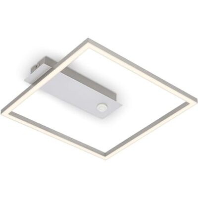BRILONER – LED-taklampa, ram, LED-taklampa med varm vit ljusfärg, lampa med sensor, vardagsrum, sovrum, 320 x 300 x 50 mm (L x B x H), aluminiumfärgad BRILONER – LED-taklampa, ram, LED-taklampa med varm vit ljusfärg, lampa med sensor, vardagsrum, sovrum, 320 x 300 x 50 mm (L x B x H), aluminiumfärgad
