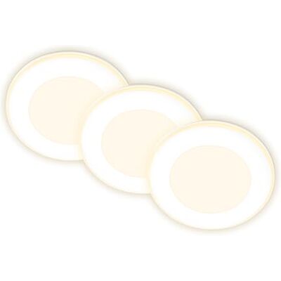 BRILONER Uppsättning av 3 infällda LED-spotlights 230 V med nattljusfunktion, ytor och ringar individuellt omkopplingsbara, minnesfunktion, LED-spotlight, platt, takspotlight, infällda spotlights, BRILONER Uppsättning av 3 infällda LED-spotlights 230 V med nattljusfunktion, ytor och ringar individuellt omkopplingsbara, minnesfunktion, LED-spotlight, platt, takspotlight, infällda spotlights,