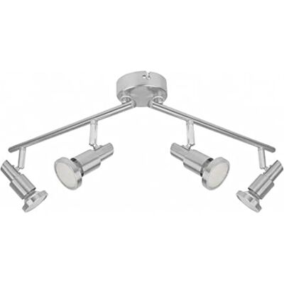 LEDVANCE LED-spotlight, 4-brännare högkvalitativ spotlight-spotlighter av aluminium, lämplig för vägg och tak inomhus, utbytbara GU10 lampor ingår, varmvit (2700 K), 3 W, LED SPOT GU10 4 x 3 W LEDVANCE LED-spotlight, 4-brännare högkvalitativ spotlight-spotlighter av aluminium, lämplig för vägg och tak inomhus, utbytbara GU10 lampor ingår, varmvit (2700 K), 3 W, LED SPOT GU10 4 x 3 W