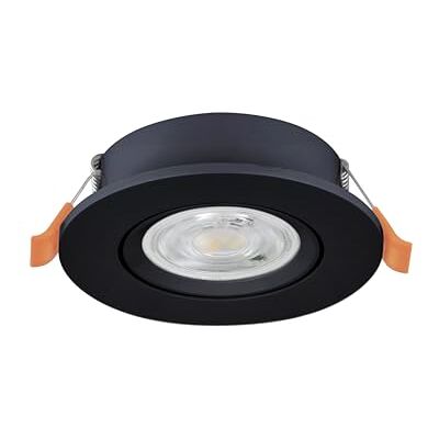EGLO Barranco Infälld LED-taklampa, takspotlight med DIP-switch, svängbar takstrålkastare av svart plast, varmvitt–kallvitt ljus, inkl. GU10-glödlampa, 9 cm i diameter EGLO Barranco Infälld LED-taklampa, takspotlight med DIP-switch, svängbar takstrålkastare av svart plast, varmvitt–kallvitt ljus, inkl. GU10-glödlampa, 9 cm i diameter