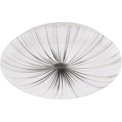 EGLO LED takljus Nieves, Ø 31 cm, kristall effekt taklampa av plast och metall, vardagsrumslampa i vitt, silver, sovrumslampa, LED-korridorlampa filt varm vit EGLO LED takljus Nieves, Ø 31 cm, kristall effekt taklampa av plast och metall, vardagsrumslampa i vitt, silver, sovrumslampa, LED-korridorlampa filt varm vit