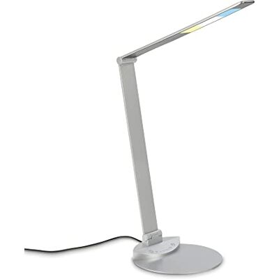 BRILONER LED bordslampa justerbar, bordslampa LED svängbar, skrivbordslampa touch, färgtemperatur justerbar, dimbar, silverfärgad BRILONER LED bordslampa justerbar, bordslampa LED svängbar, skrivbordslampa touch, färgtemperatur justerbar, dimbar, silverfärgad