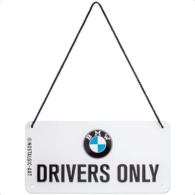 ART Hängande skylt i retrostil, 10 x 20 cm, official license product (OLP), BMW – Drivers Only – Presentidé för BMW-fans, av metall, vintagedesign ART Hängande skylt i retrostil, 10 x 20 cm, official license product (OLP), BMW – Drivers Only – Presentidé för BMW-fans, av metall, vintagedesign
