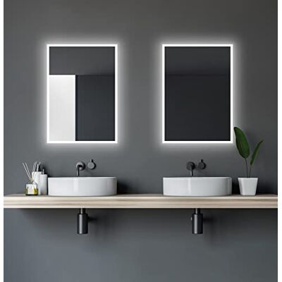 Talos Badrumsspegel med belysning – badrumsspegel 50 x 70 cm – LED-spegel med ljusram – lämplig för fuktiga utrymmen tack vare aluminiumram – ljusfärg neutral vit 4 200 Kelvin Talos Badrumsspegel med belysning – badrumsspegel 50 x 70 cm – LED-spegel med ljusram – lämplig för fuktiga utrymmen tack vare aluminiumram – ljusfärg neutral vit 4 200 Kelvin