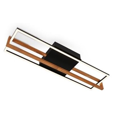 BRILONER – LED-taklampa, ram, LED-taklampa med varm vit ljusfärg, 21 W lampa med träram, vardagsrum, sovrum, 740 x 210 x 110 mm (L x B x H), svart-trä BRILONER – LED-taklampa, ram, LED-taklampa med varm vit ljusfärg, 21 W lampa med träram, vardagsrum, sovrum, 740 x 210 x 110 mm (L x B x H), svart-trä