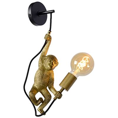 LUCIDE 10202/01/30 Vägglampa, plastmaterial, 40 W, svart, guld LUCIDE 10202/01/30 Vägglampa, plastmaterial, 40 W, svart, guld