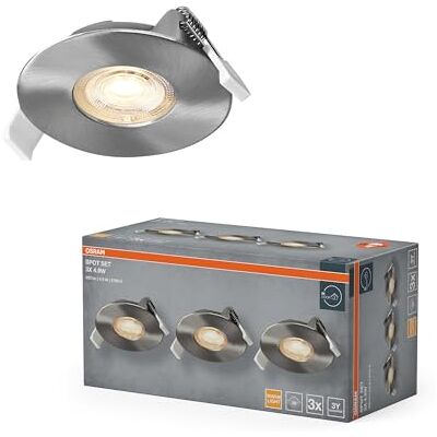 OSRAM Spot Set LED infälld spotlight, 4,9W, 2700K, takspotlight 36°, matt nickel, aluminium/plast, 3-pack OSRAM Spot Set LED infälld spotlight, 4,9W, 2700K, takspotlight 36°, matt nickel, aluminium/plast, 3-pack
