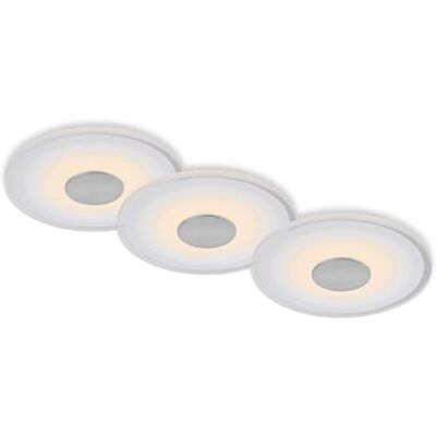 BRILONER Sats med 3 LED-belysningslampor i taket, 650 lumen belysningslampor led, LED-belysningslampor i badrummet, belysningslampor i badrummet IP44, aluminiumfärgad, 120x36 mm (DxH) BRILONER Sats med 3 LED-belysningslampor i taket, 650 lumen belysningslampor led, LED-belysningslampor i badrummet, belysningslampor i badrummet IP44, aluminiumfärgad, 120x36 mm (DxH)