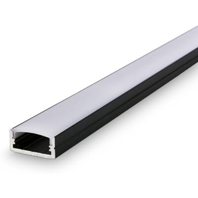 BRILONER your Stripe aluminiumprofiler för LED-remsor, diffusorer, självhäftande utan borrning, tillbehör, LED-remsa, ljuslist, spel, 1 meter, vit-svart BRILONER your Stripe aluminiumprofiler för LED-remsor, diffusorer, självhäftande utan borrning, tillbehör, LED-remsa, ljuslist, spel, 1 meter, vit-svart