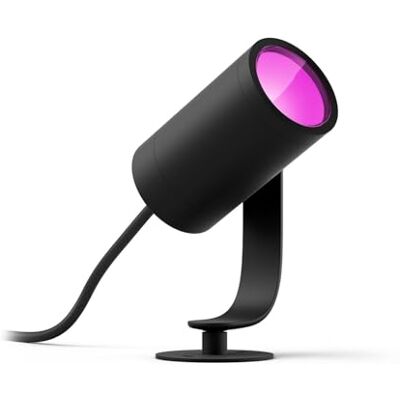 Philips Vit och färg Ambiance LED trädgårdsstrålkastare Lily 1 basuppsättning, dimbar, upp till 16 miljoner färger, kontrollerbar via app, kompatibel med Amazon Alexa (Echo, Echo Dot). Philips Vit och färg Ambiance LED trädgårdsstrålkastare Lily 1 basuppsättning, dimbar, upp till 16 miljoner färger, kontrollerbar via app, kompatibel med Amazon Alexa (Echo, Echo Dot).