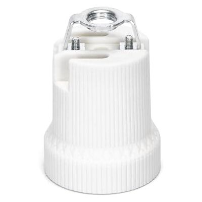 VoltShine E27 keramisk lamphållare i elegant vit färg, perfekt för att ge en modern och sofistikerad touch till dina utrymmen, alla typer av LED-lampor eller glödlampor. VoltShine E27 keramisk lamphållare i elegant vit färg, perfekt för att ge en modern och sofistikerad touch till dina utrymmen, alla typer av LED-lampor eller glödlampor.