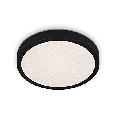 BRILONER Leuchten – LED-taklampa med stjärndekor, LED-taklampa platt, neutral vit färgtemperatur, 280 mm, svart 3048-015 BRILONER Leuchten – LED-taklampa med stjärndekor, LED-taklampa platt, neutral vit färgtemperatur, 280 mm, svart 3048-015