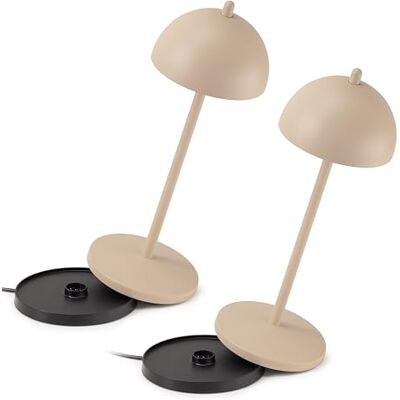LA VILLE LUMIÈRE LA VILLE LUMIÖNRE LVL set med 2 EvaG trådlösa bordslampor – LED touch-dimbar lampa för inomhus/utomhus IP65 – ljustemperatur från 2200 till 3 000 K, lång livslängd, aluminium, sand LA VILLE LUMIÈRE LA VILLE LUMIÖNRE LVL set med 2 EvaG trådlösa bordslampor – LED touch-dimbar lampa för inomhus/utomhus IP65 – ljustemperatur från 2200 till 3 000 K, lång livslängd, aluminium, sand