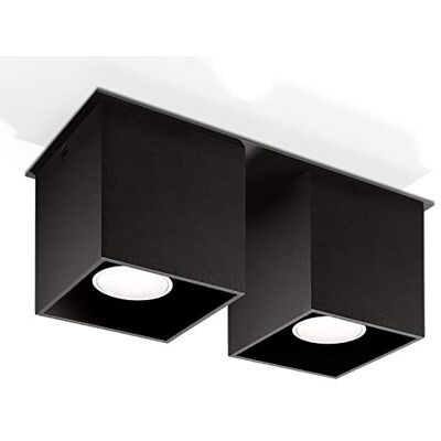 MiaLux Sollux Lighting taklampa inomhus rektangulär 2 x GU10 till max. 40 W 230 V IP20 vardagsrum sovrum trapphus hall energiklass A++ Keira taklampa, rostfritt stål, vit MiaLux Sollux Lighting taklampa inomhus rektangulär 2 x GU10 till max. 40 W 230 V IP20 vardagsrum sovrum trapphus hall energiklass A++ Keira taklampa, rostfritt stål, vit