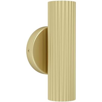 EGLO Portillo Vägglampa för inomhus, vardagsrumslampa med uppåt- och nedåtriktat ljus, väggstrålkastare av matt mässingsfärgad metall, GU10-sockel EGLO Portillo Vägglampa för inomhus, vardagsrumslampa med uppåt- och nedåtriktat ljus, väggstrålkastare av matt mässingsfärgad metall, GU10-sockel