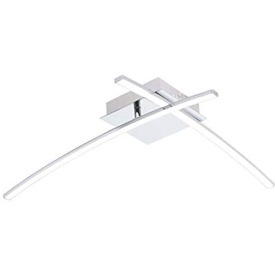 EGLO Nevado-LED-taklampa, 2 ljuskällor, vardagsrum, modern, kök av aluminium och plast, korridorlampa, tak i krom, vit EGLO Nevado-LED-taklampa, 2 ljuskällor, vardagsrum, modern, kök av aluminium och plast, korridorlampa, tak i krom, vit